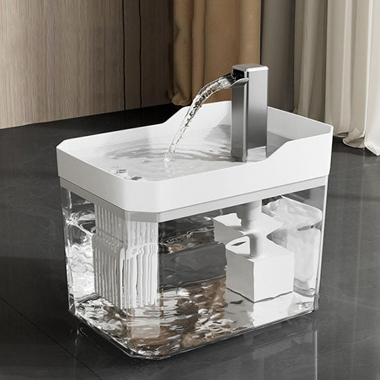 fontaine a eau chat blanc