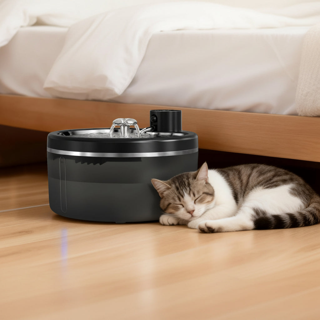 fontaine à eau chat détecteur inox  silencieuse