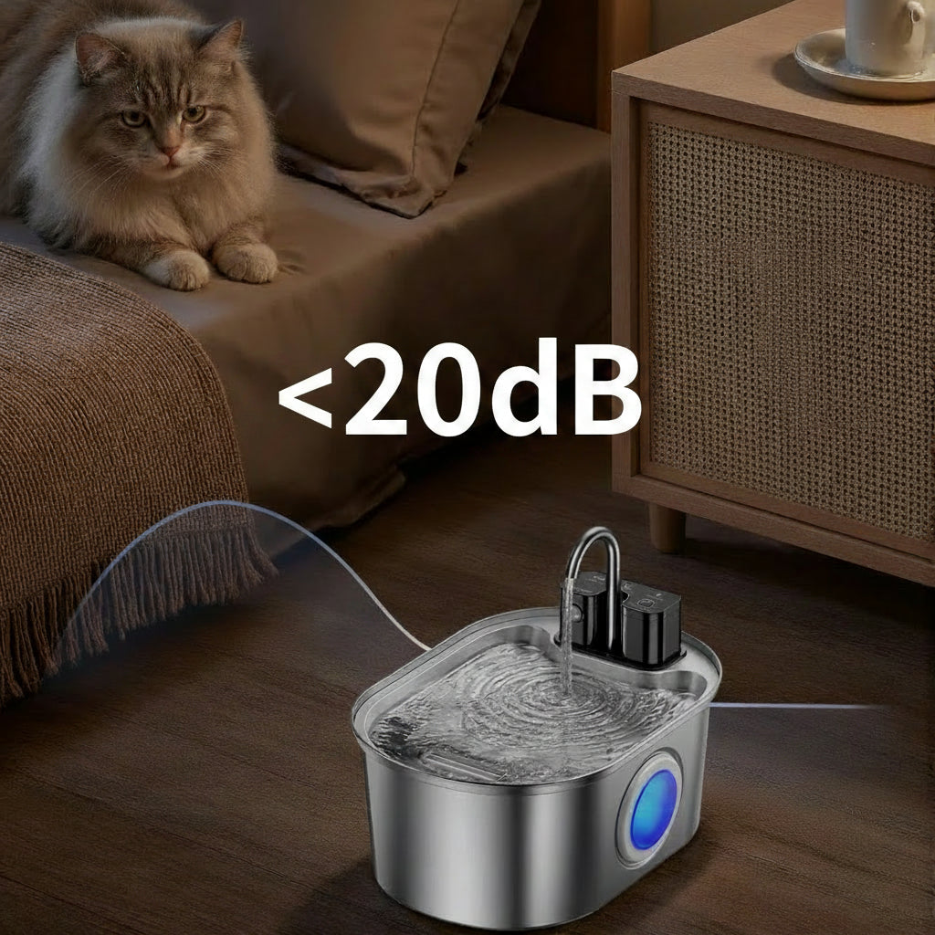  fontaine a eau chat detecteur inox silencieuse
