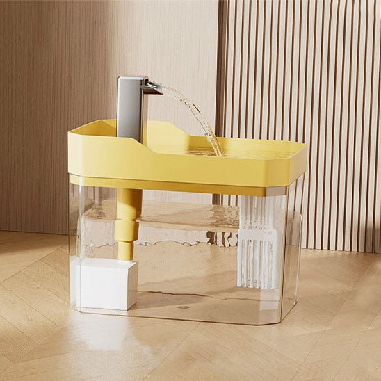 fontaine a eau chat jaune