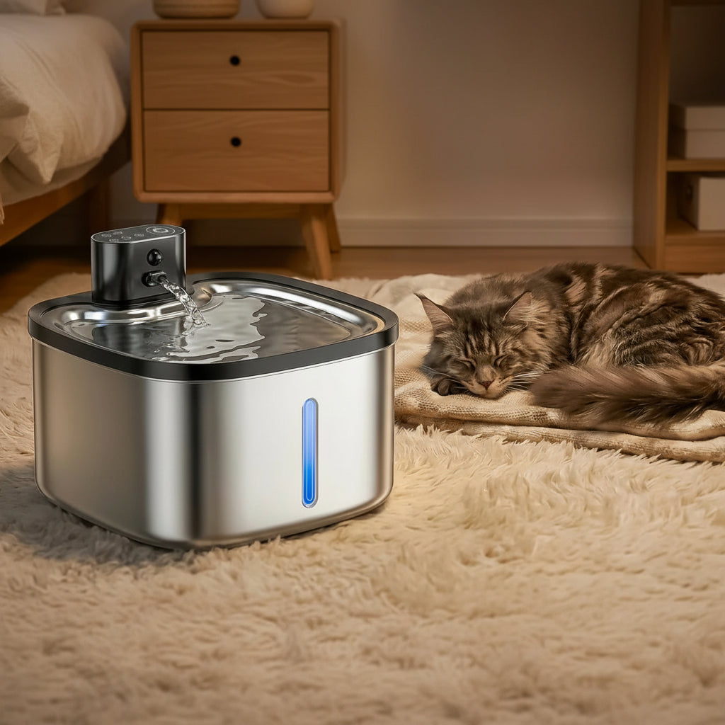 fontaine à eau inox pour chat silencieuse