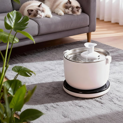 fontaine a eau pour chat cascade en inox silencieuse