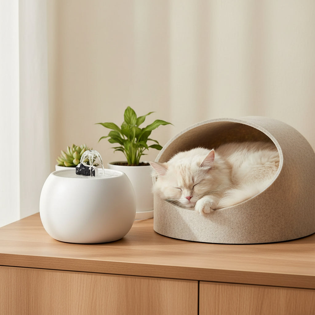 fontaine a eau pour chat ceramique silencieuse