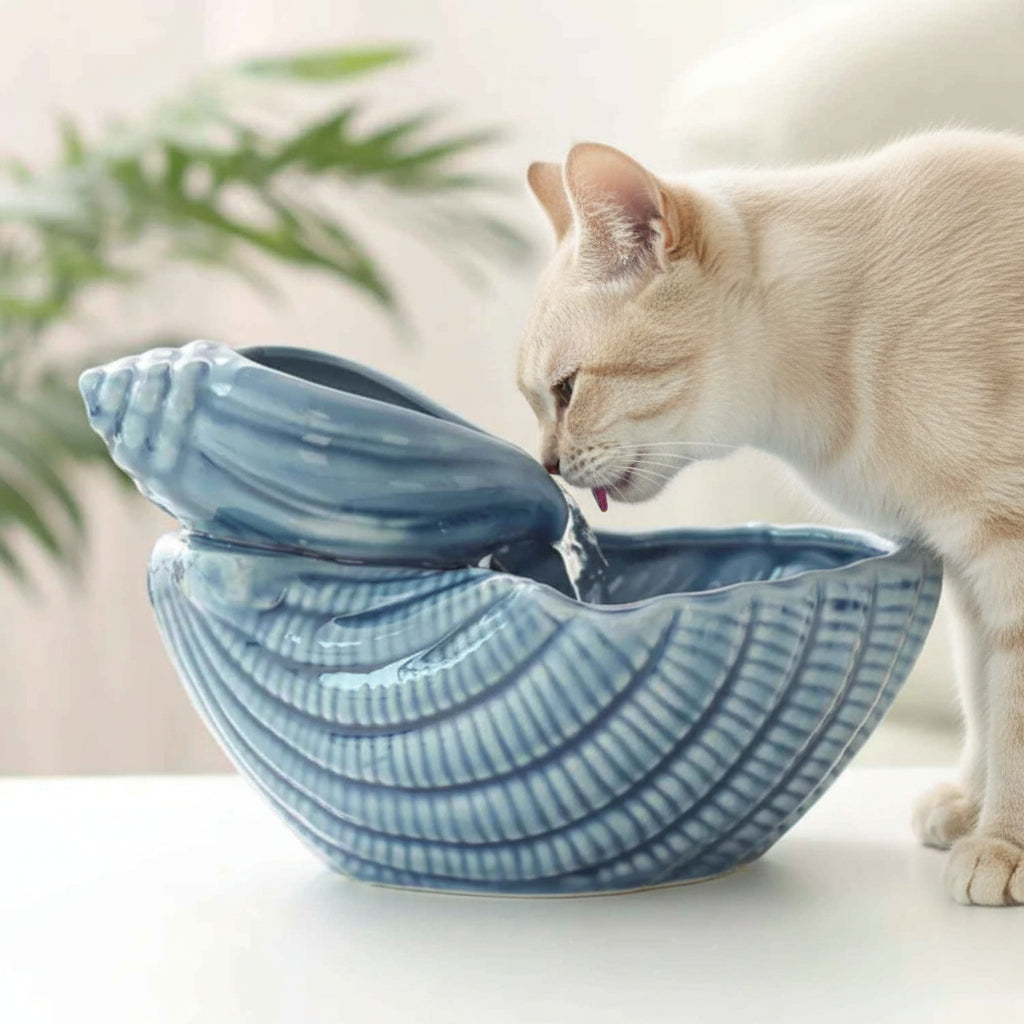 fontaine à eau pour chat filtre céramique permanent bleue