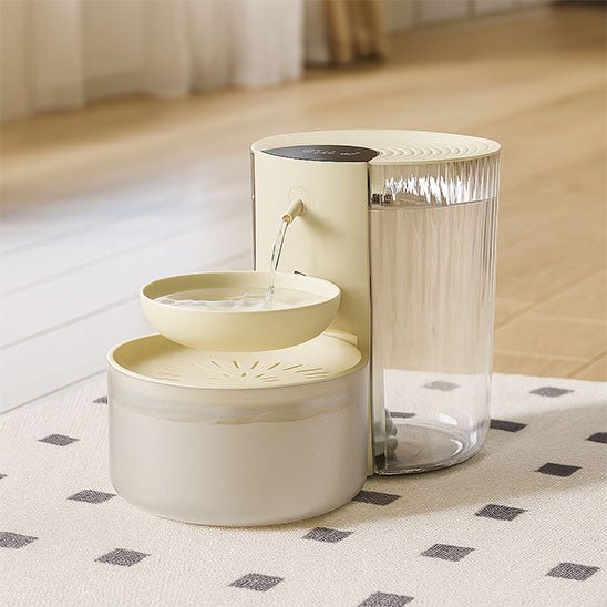 élégante fontaine à eau pour chat beige