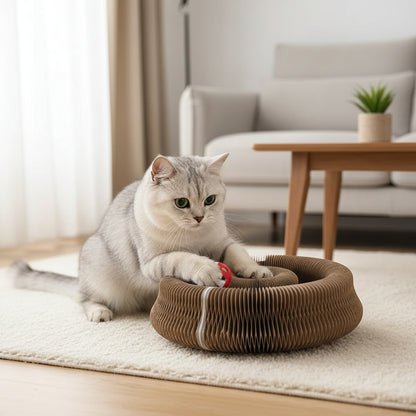 forme ronde du griffoir rond pour chat