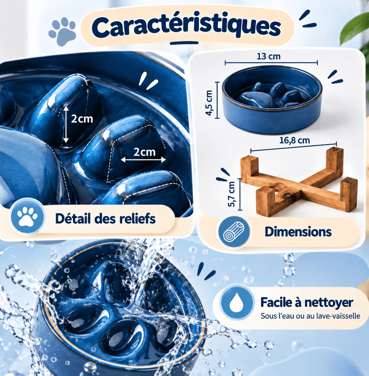 gamelle anti glouton pour chat infographie