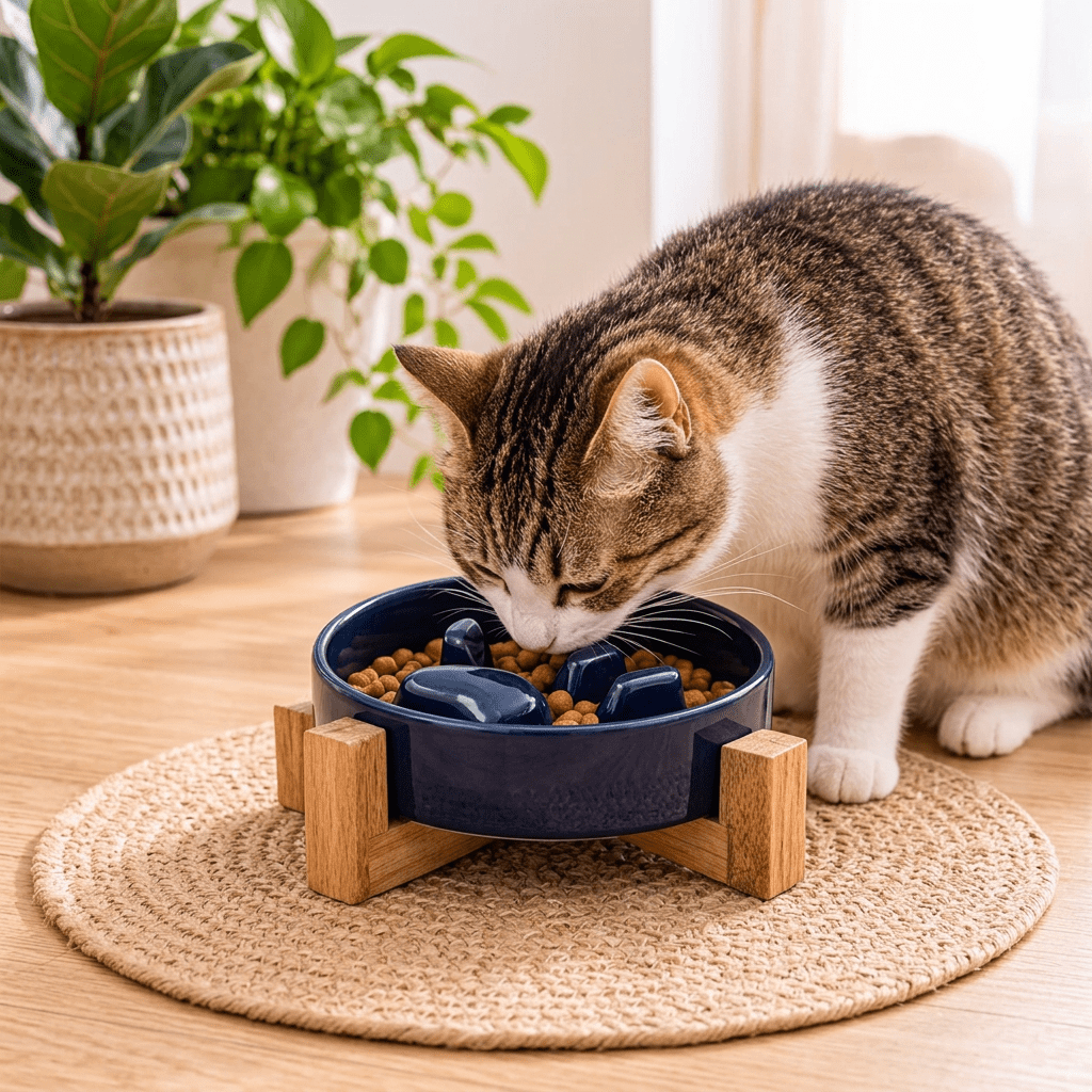 gamelle anti glouton pour chat céramique