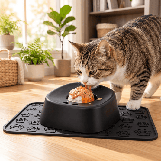 gamelle anti glouton pour pâtée chat noire