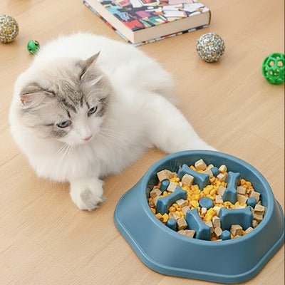 Gamelle anti glouton rose et belu