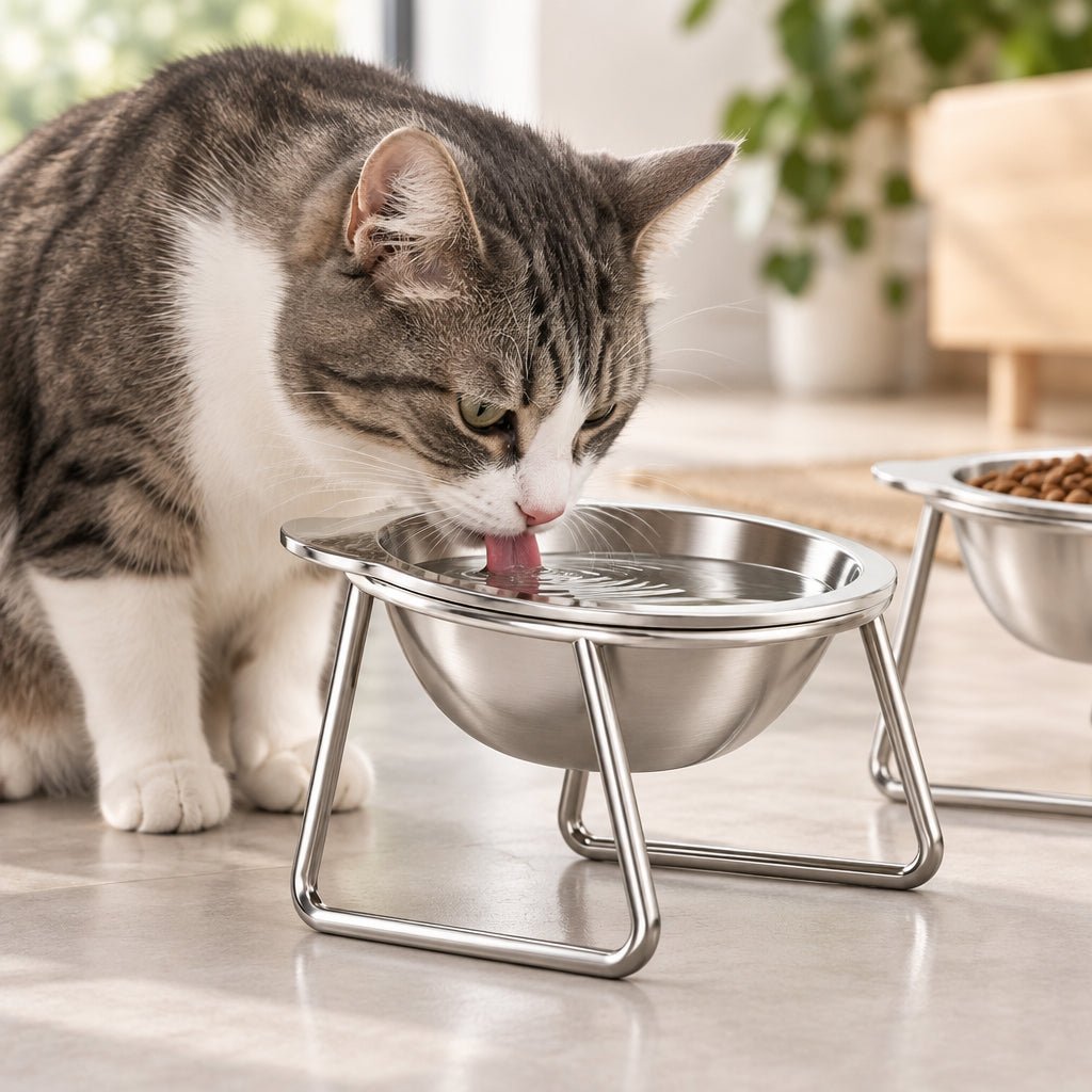 gamelle chat en hauteur