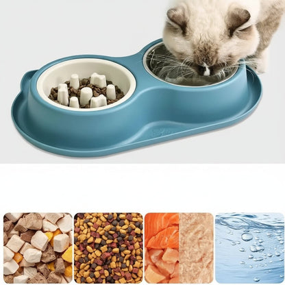 gamelle pour chat anti glouton compatible avec tous aliments