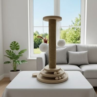 griffoir a chat sur LA table du salon