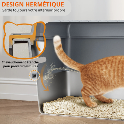 hermétique du bac a litiere ferme chat grande taille