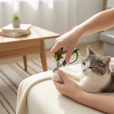 la main enlève les griffes avec coupe griffes pour chats 