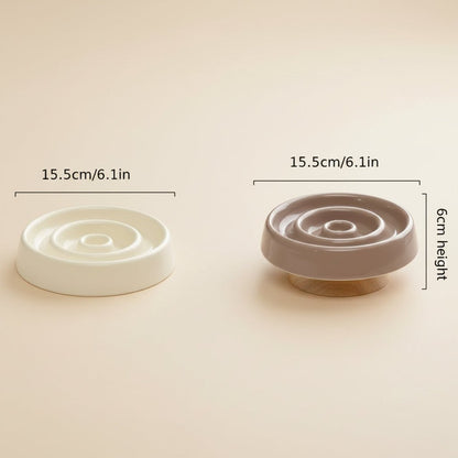 mesure de la Gamelle anti glouton surélevée pour chat en céramique 