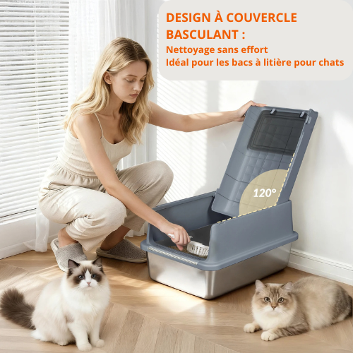 nettoyage du bac a litiere ferme chat grande taille