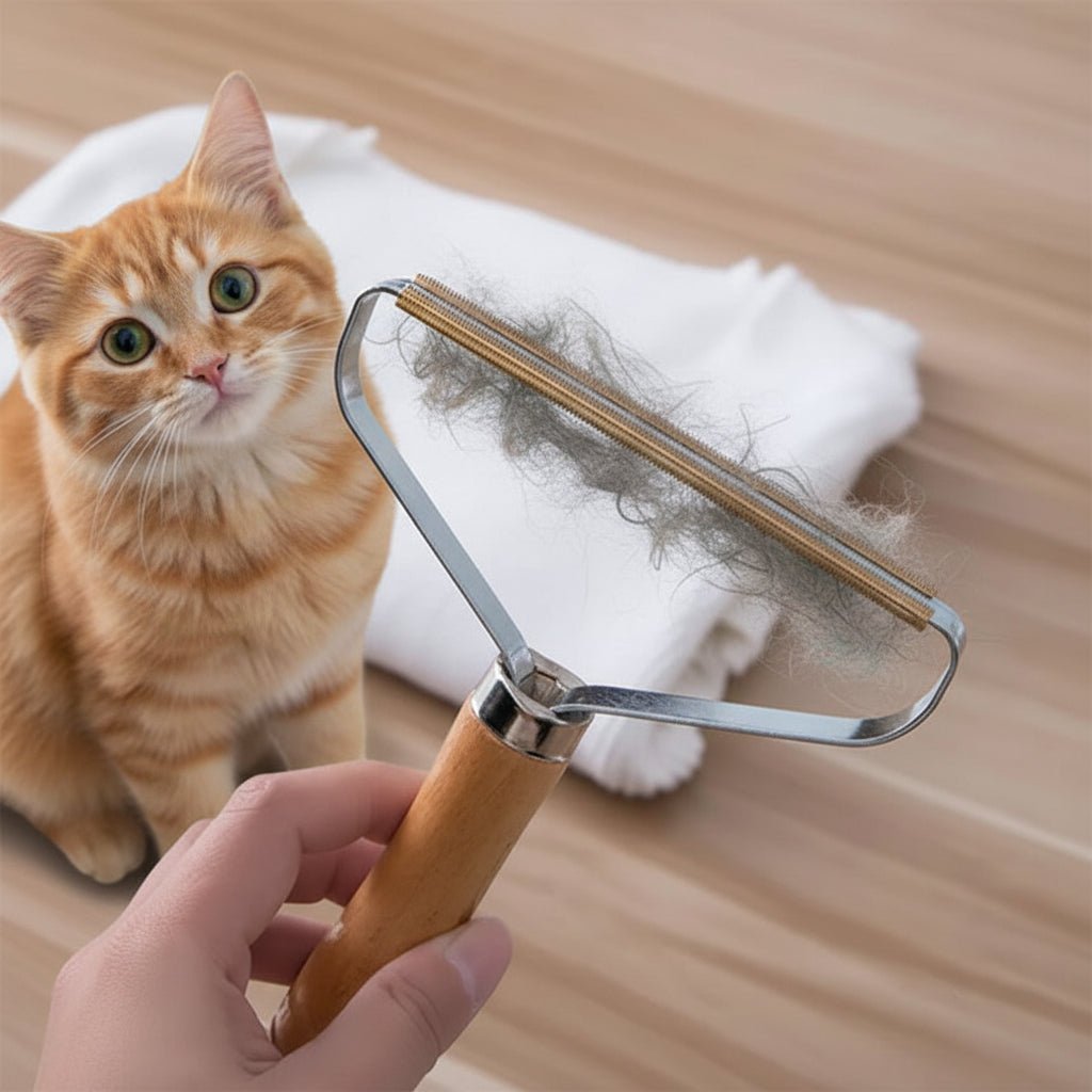 poils de chat retiré avec brosse anti poil 