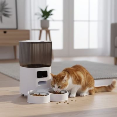 DISTRIBUTEUR AUTOMATIQUE CROQUETTES CHAT | AutoMeal™ - L'Univers Du Chat