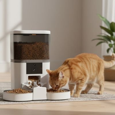 DISTRIBUTEUR AUTOMATIQUE CROQUETTES CHAT | FélinDuo™ - L'Univers Du Chat
