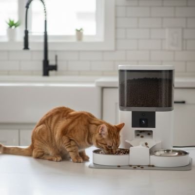 DISTRIBUTEUR AUTOMATIQUE CROQUETTES CHAT | FélinDuo™ - L'Univers Du Chat