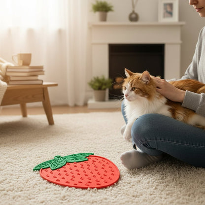 tapis anti-glouton chat posé sur le tapis