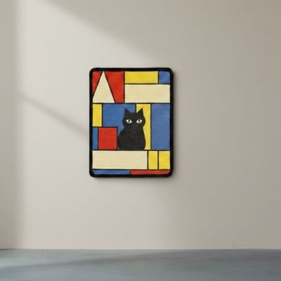 Tapis griffoir Chat avec un motif géométrique