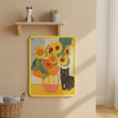 tapis griffoir chat tableau décoratif 